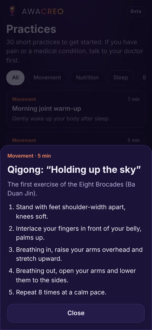 A practice with step-by-step instructions